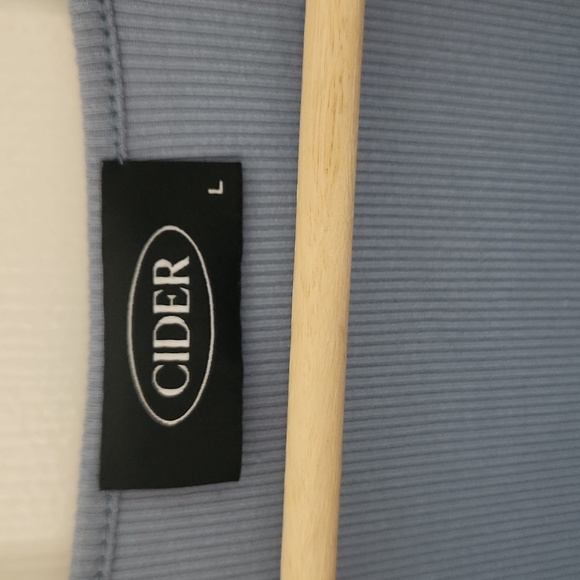 Cider Blue Ruched Midi Dress Rib Button Drawstring Curvy Large - Picture 4 of 7